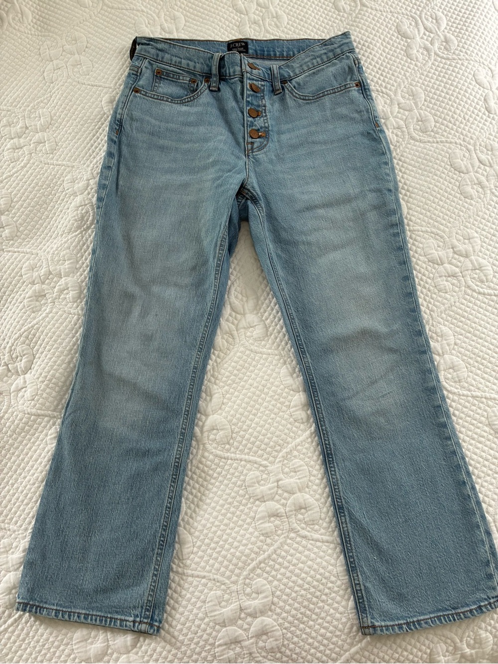 J. Crew Size 28 Mid-Rise Flare Crop Jeans Button Fly